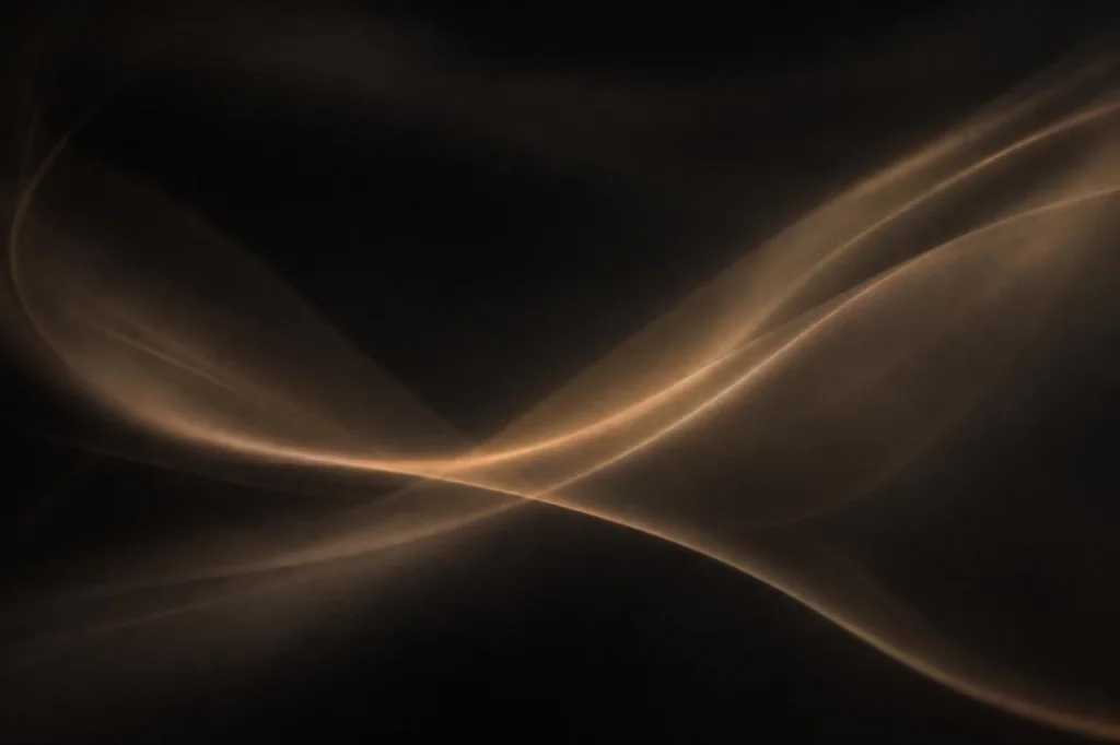 Abstract gold light waves representing neurological signals