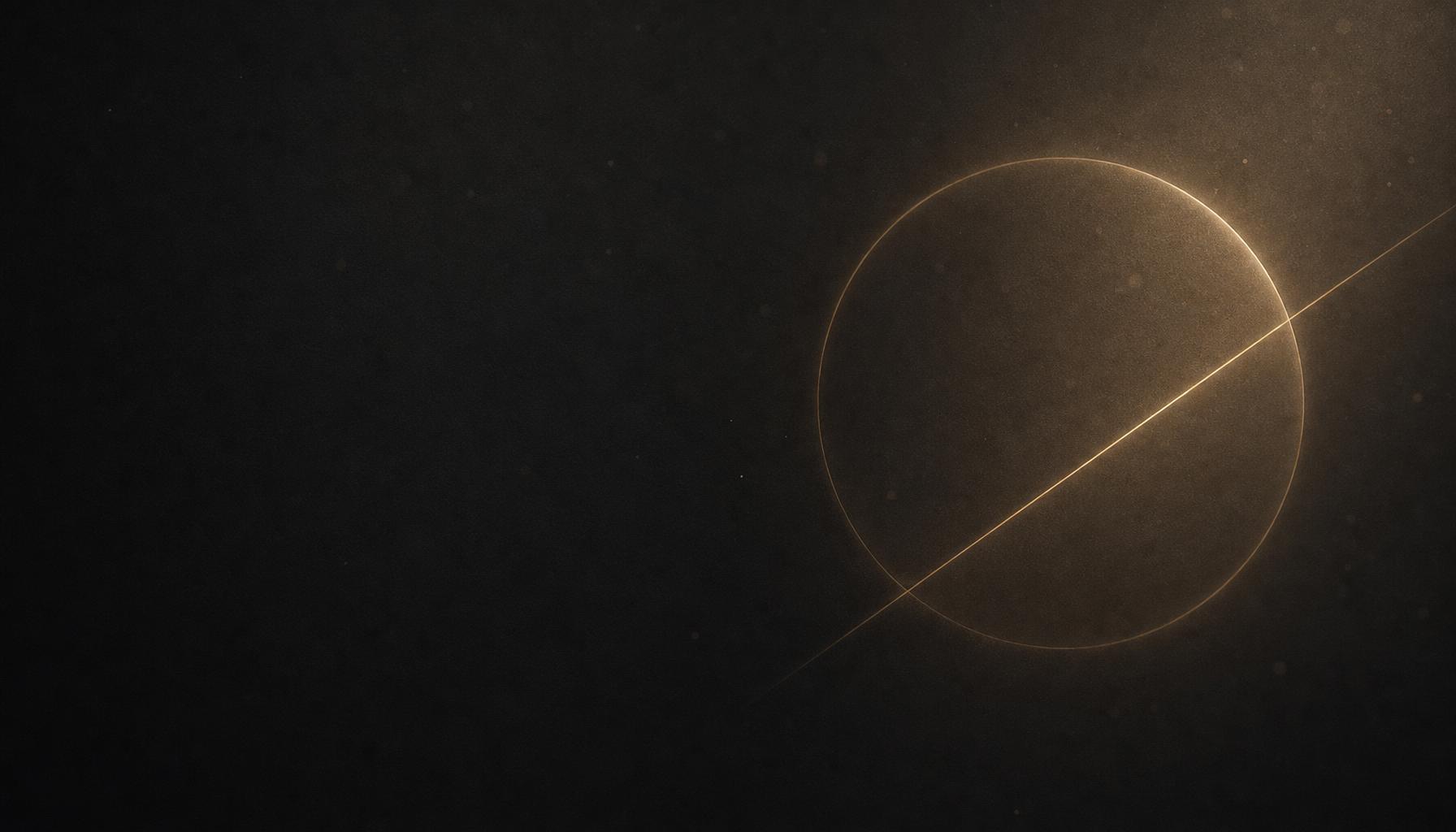 Abstract gold circle and line representing hormonal balance